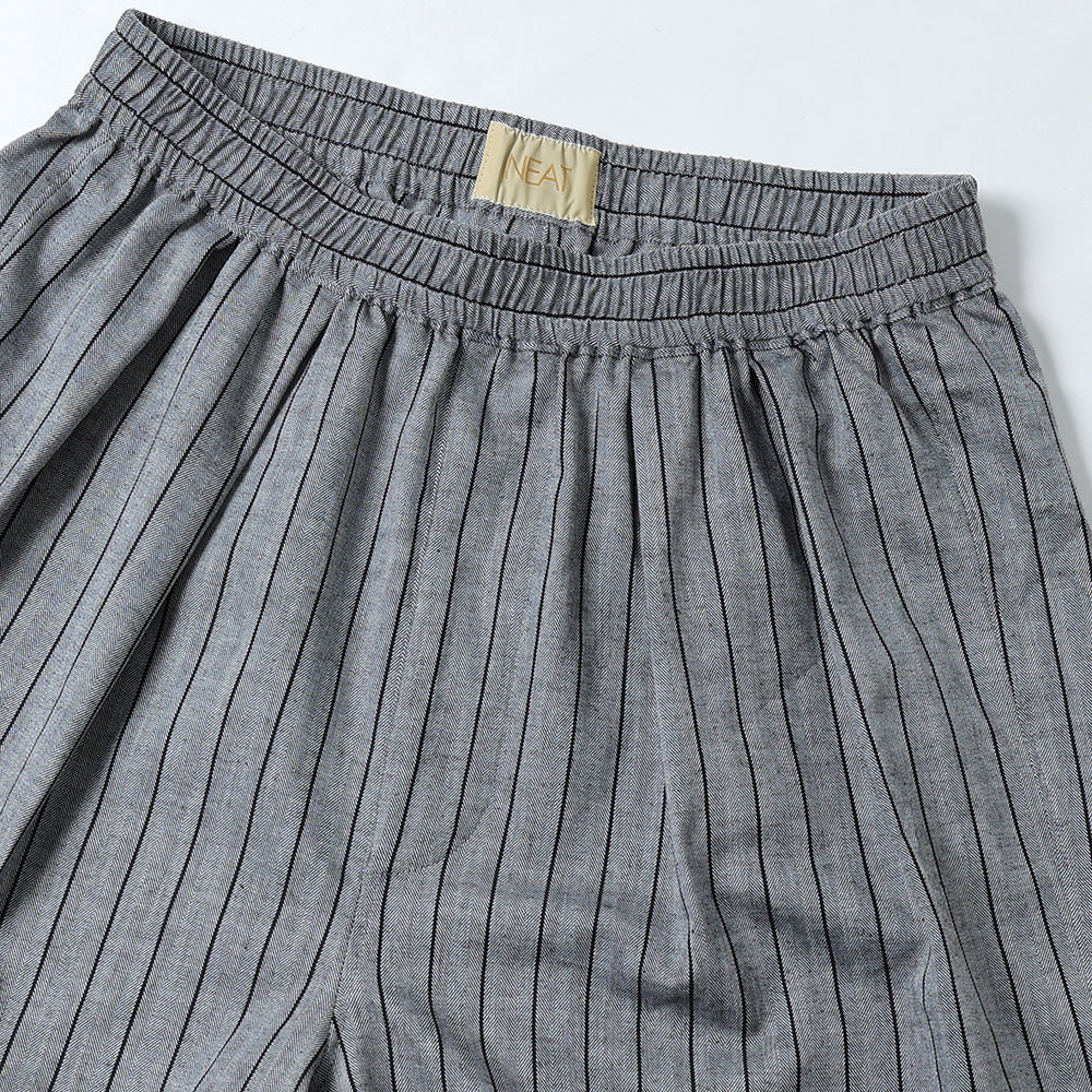 Cotton Herringbone Stripe Big Trunks Shorts