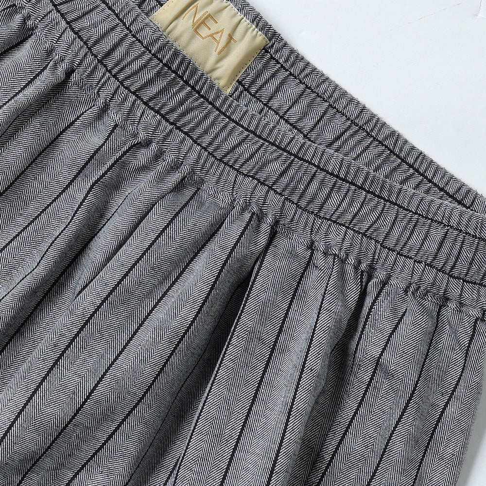 Cotton Herringbone Stripe Big Trunks Shorts