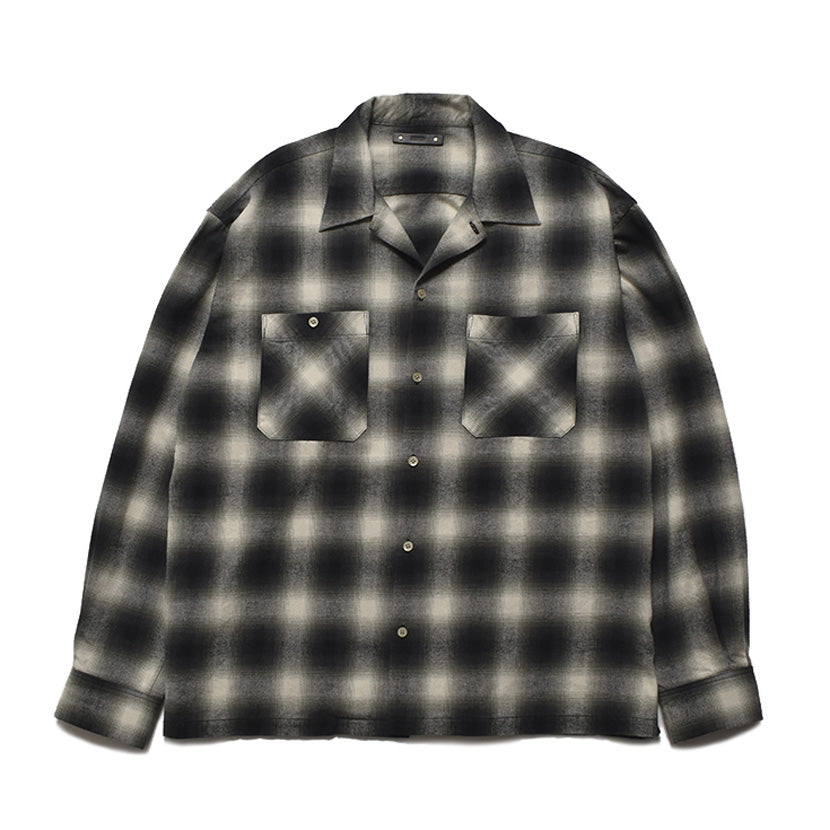 C.Flannel Ombre Open Collar SH