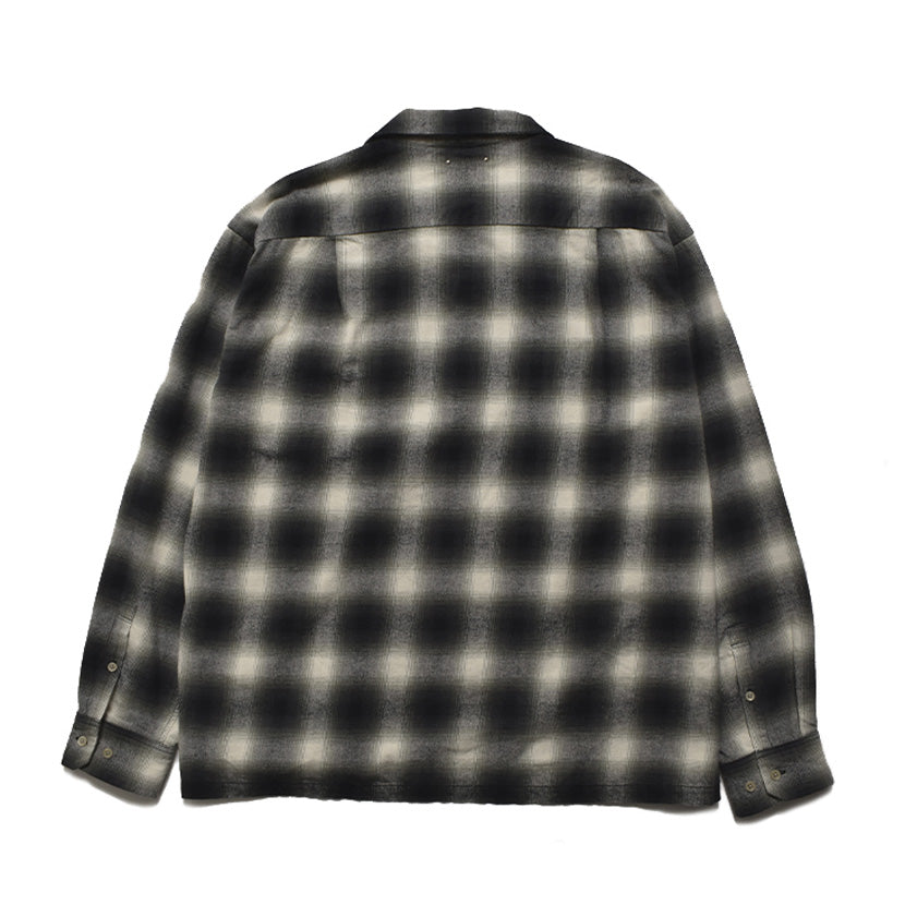 C.Flannel Ombre Open Collar SH