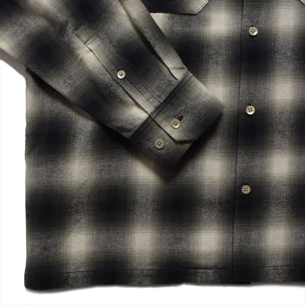 C.Flannel Ombre Open Collar SH