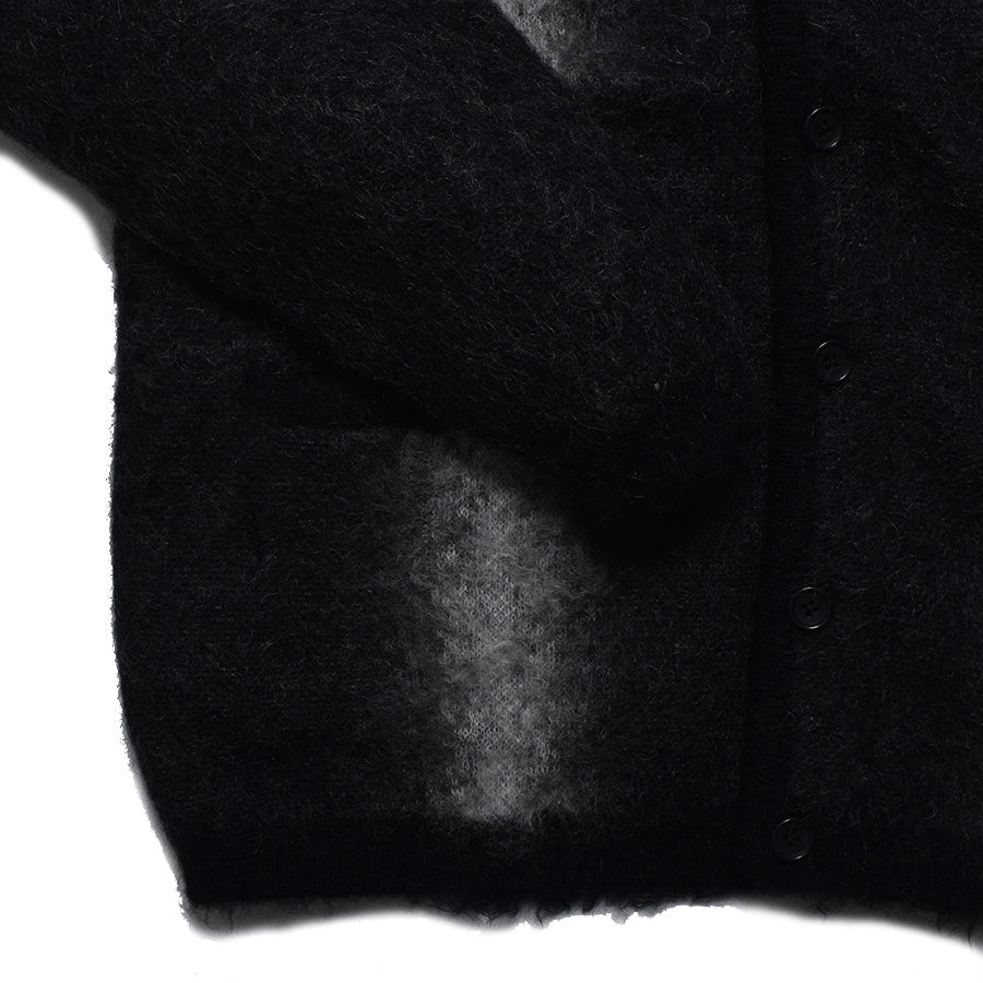 Fuzzy Stripe Mohair Knit Cardigan