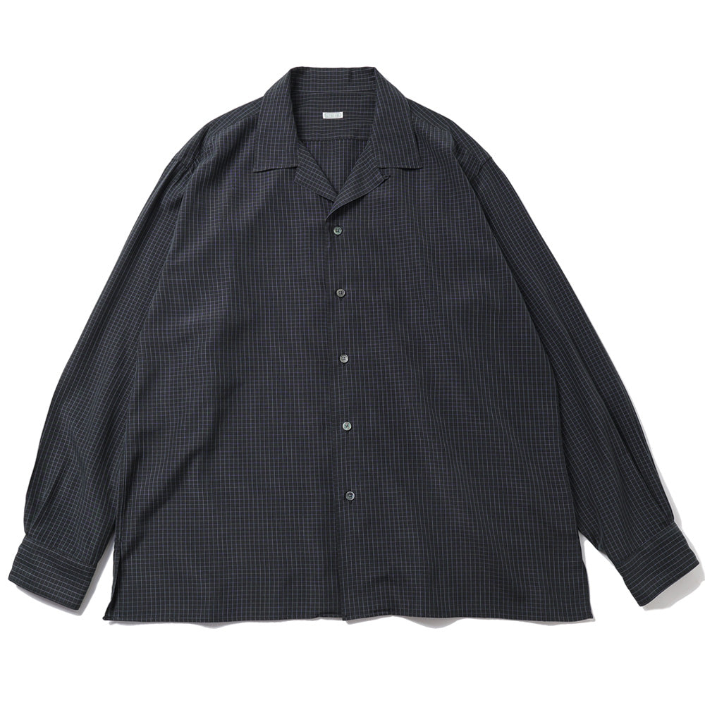 Silk Rayon Open Collar L/S Shirt