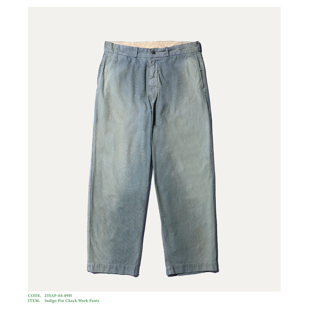 Indigo Pin Check Work Pants