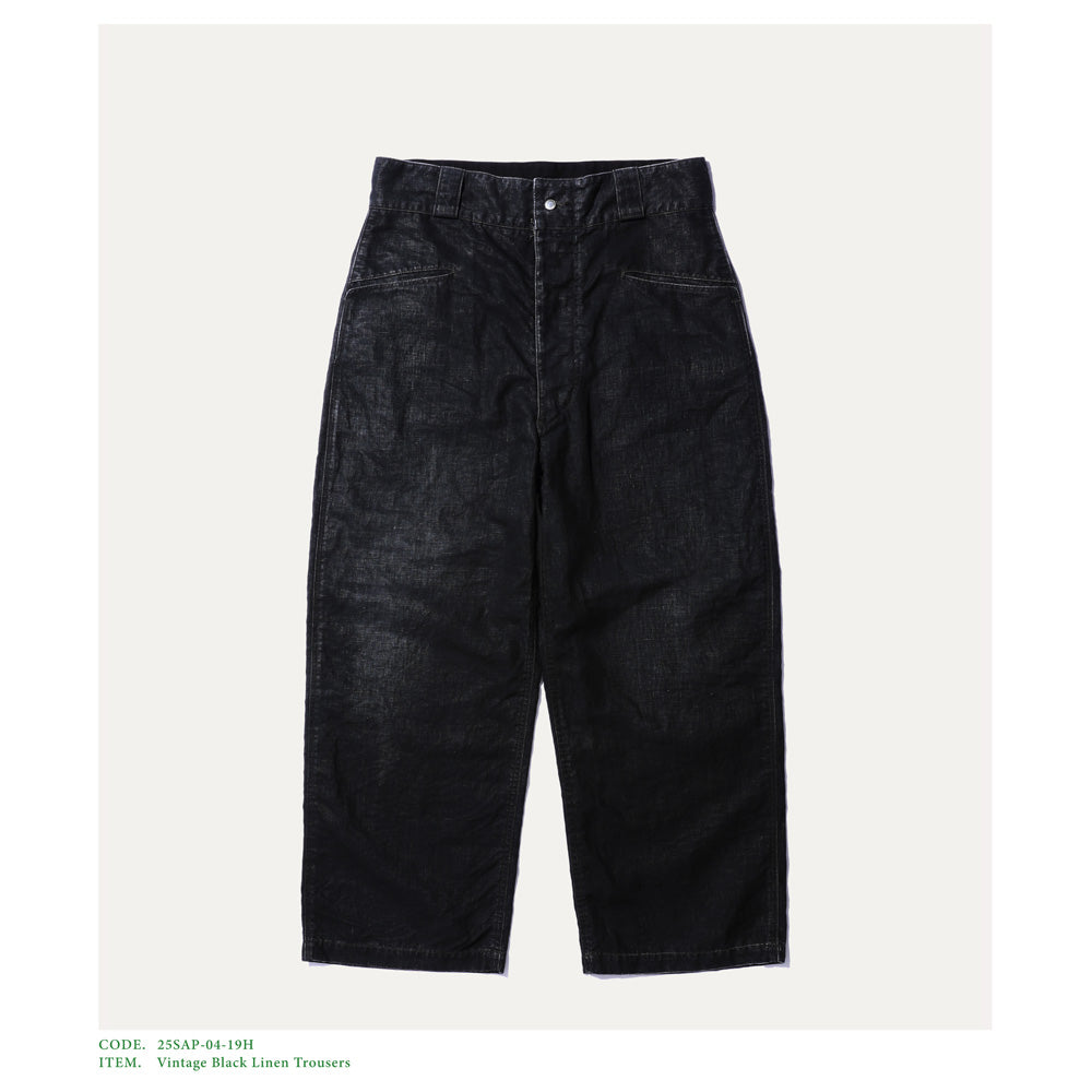 Vintage Black Linen Trousers
