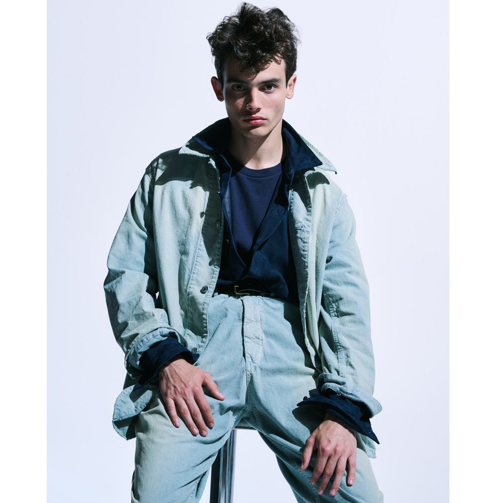 Indigo Pin Check Work Pants