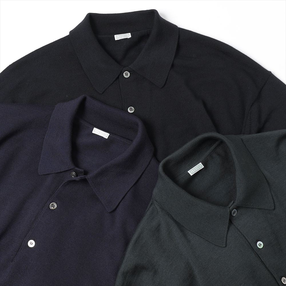 Wool Knit L/S Polo Shirts