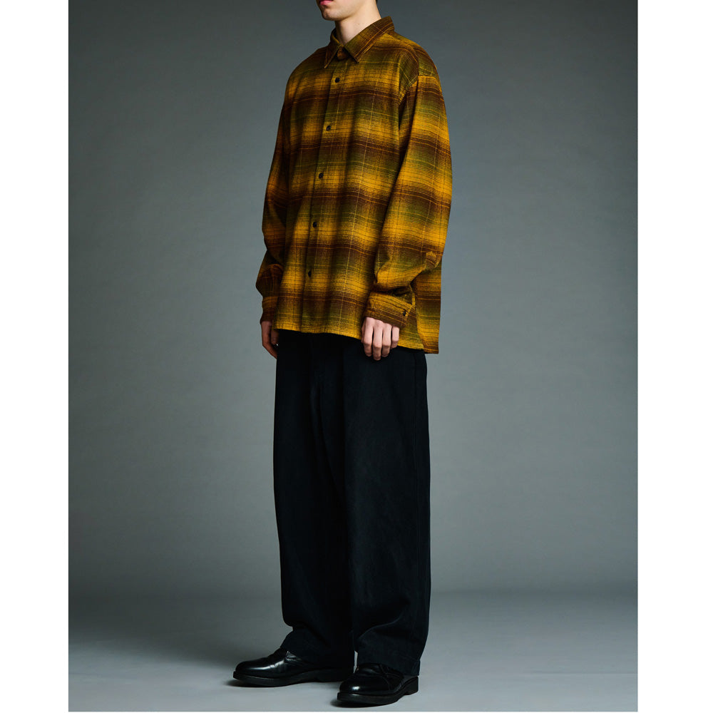 Vintage Cotton Silk Nep Twill Check Shirts (MUSTARD) Available from August 22