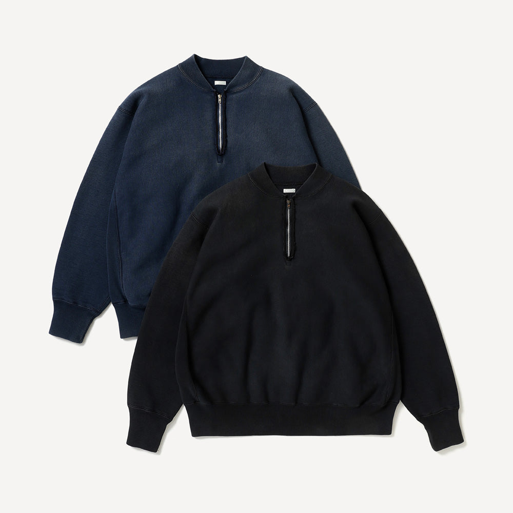 Vintage Half Zip Rib Collar Sweatshirt