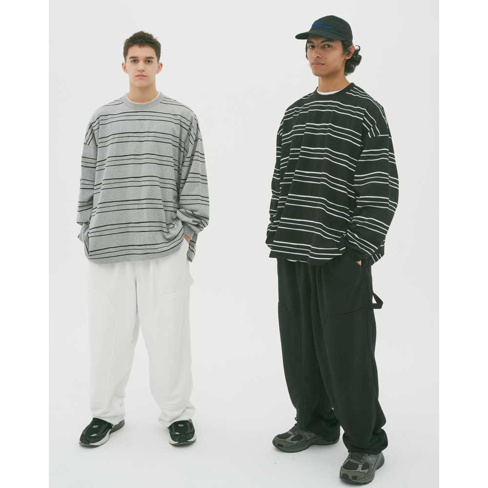 SUPER BIG LS TEE (MULTI STRIPE)