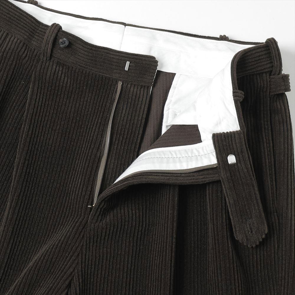 Wool Corduroy Wide Tapered Trousers