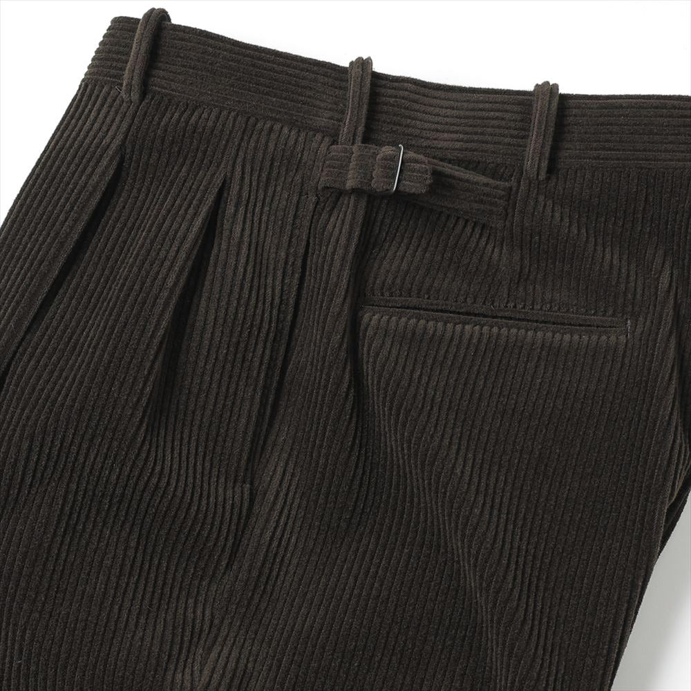 Wool Corduroy Wide Tapered Trousers