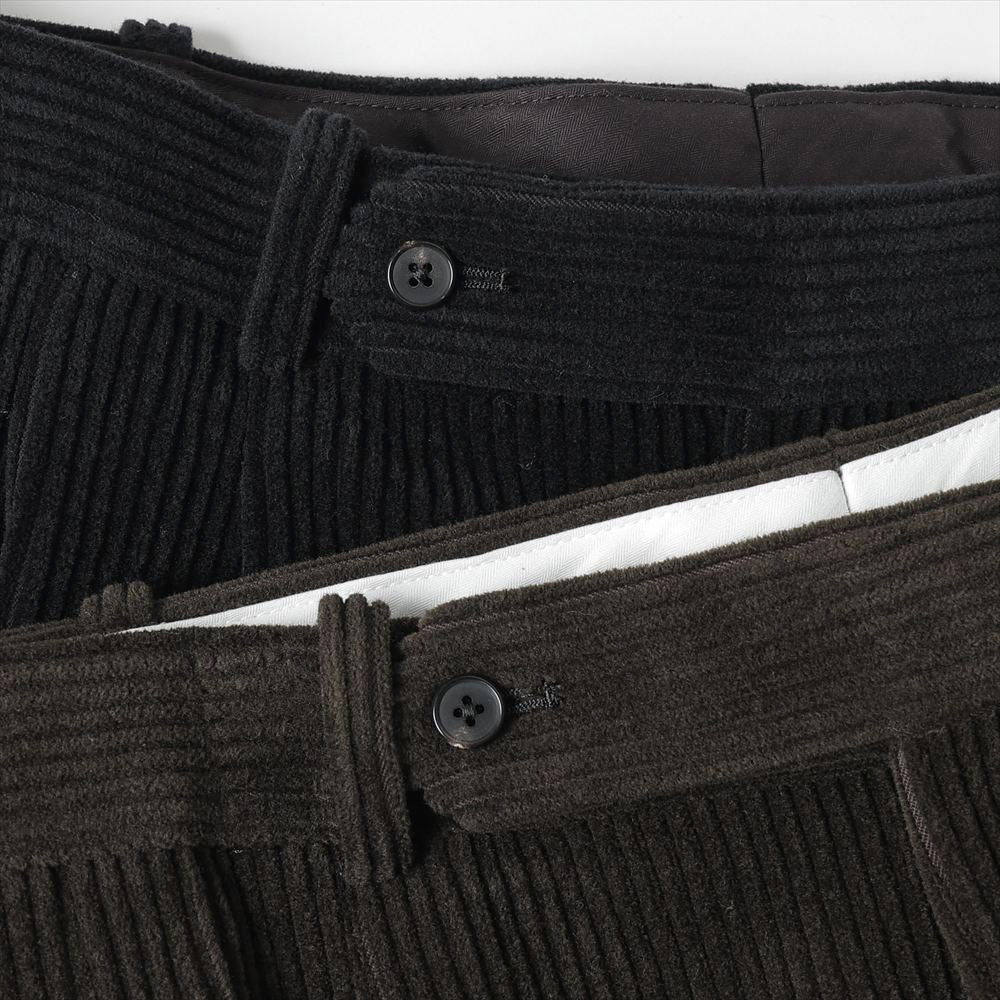 Wool Corduroy Wide Tapered Trousers