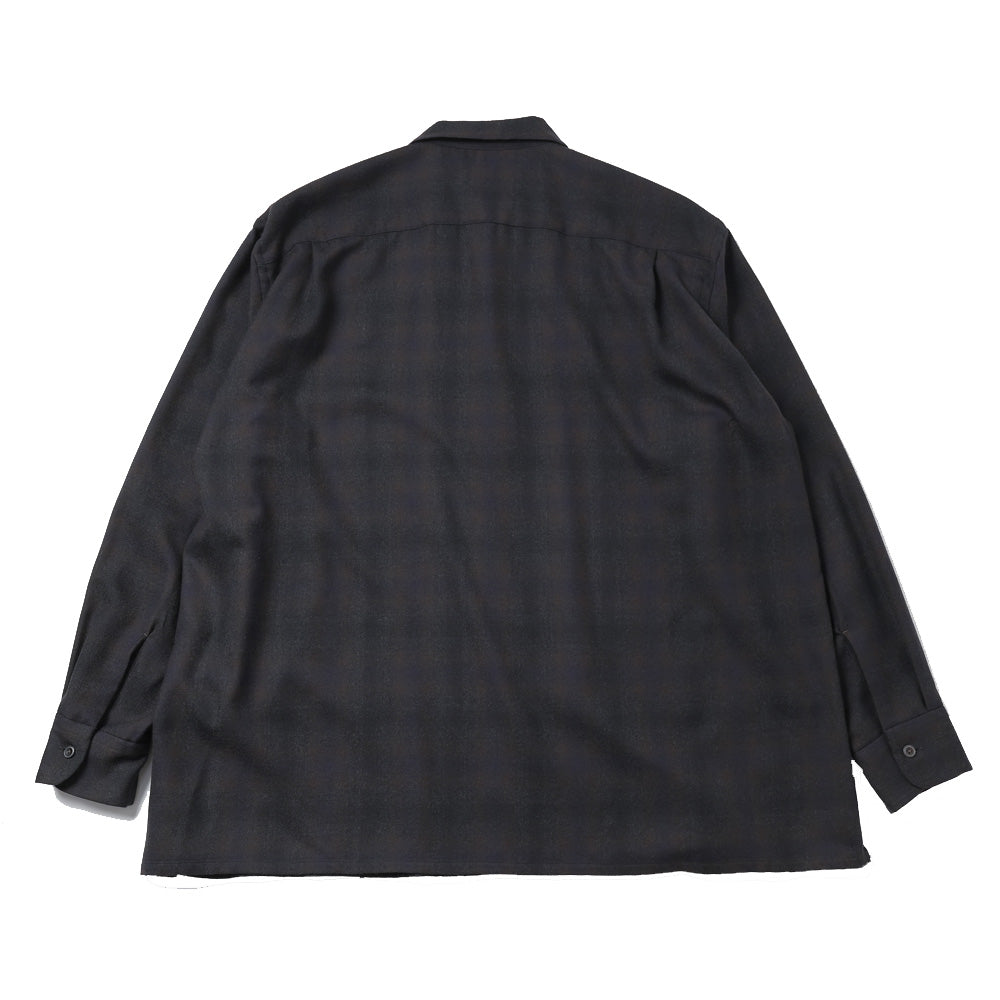 Wool Ombre Open Collared Shirt