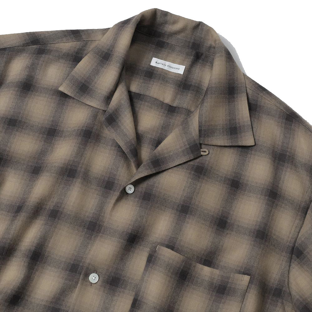 Wool Ombre Open Collared Shirt
