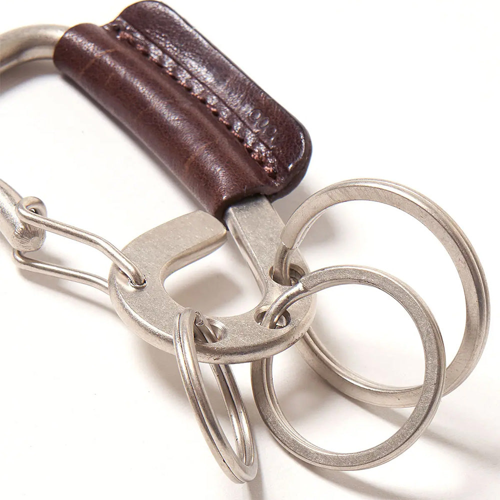 CARABINER KEY RING with HORSE LEATHER