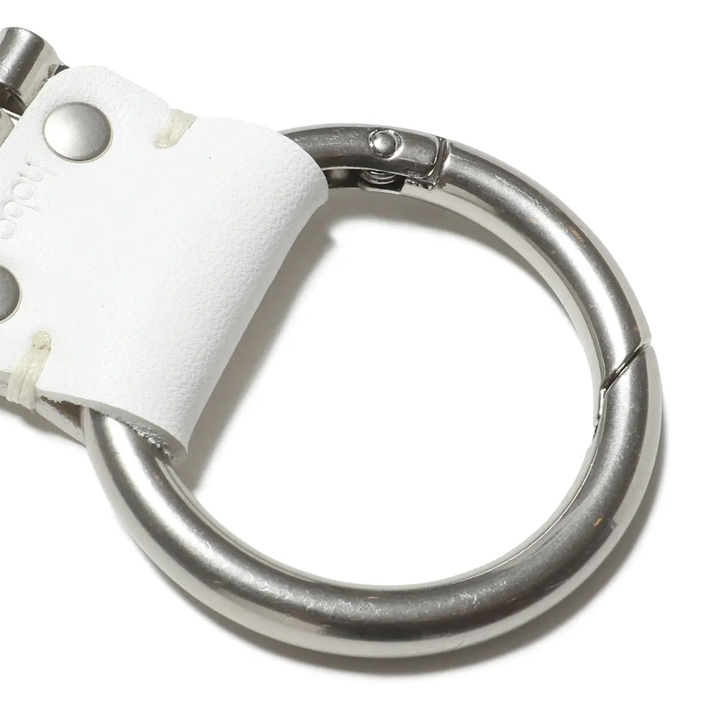 ROUND CARABINER KEY RING with COW LEATHER