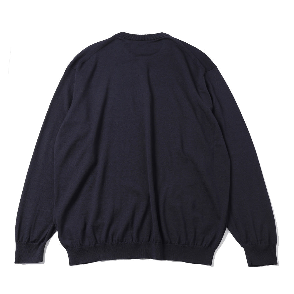 Wool Knit Henley Neck Sweater