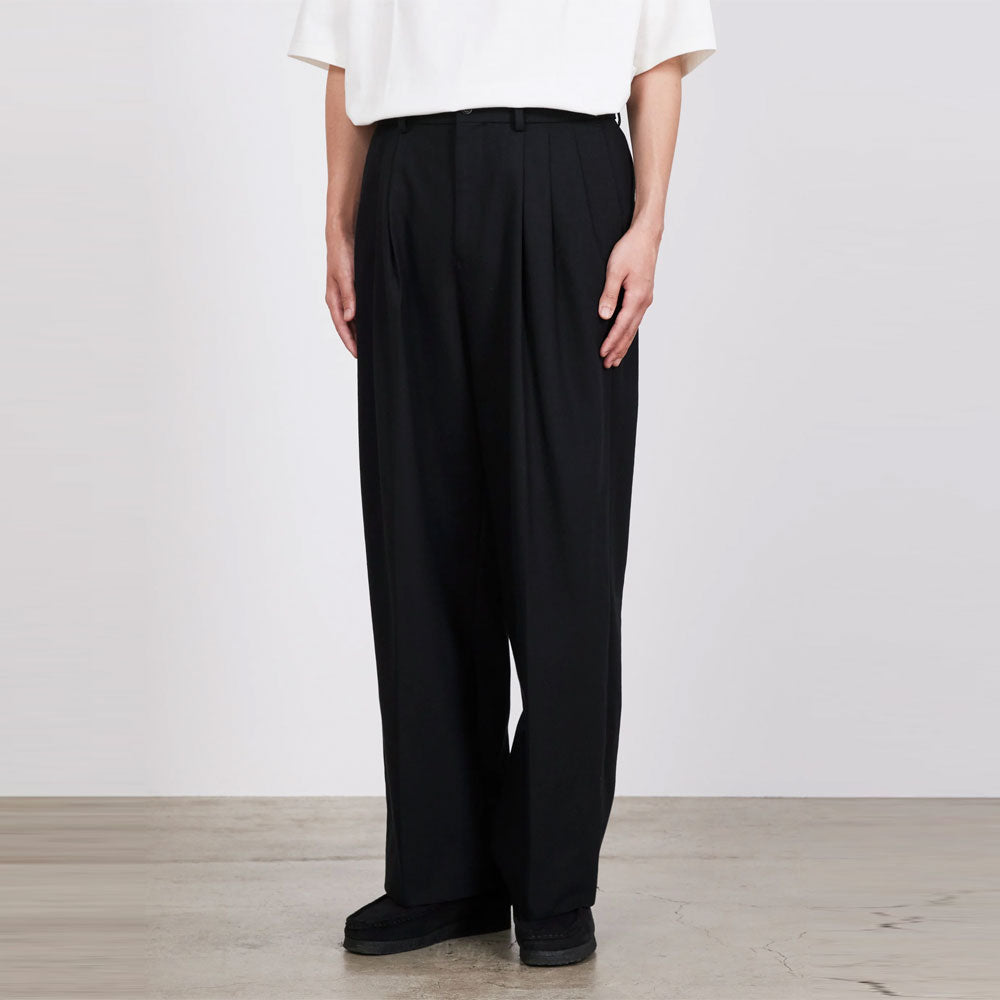 TRIPLE PLEATED WIDE TROUSERS ORGANIC COTTON SURVIVAL CLOTH