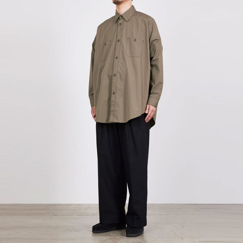 TRIPLE PLEATED WIDE TROUSERS ORGANIC COTTON SURVIVAL CLOTH