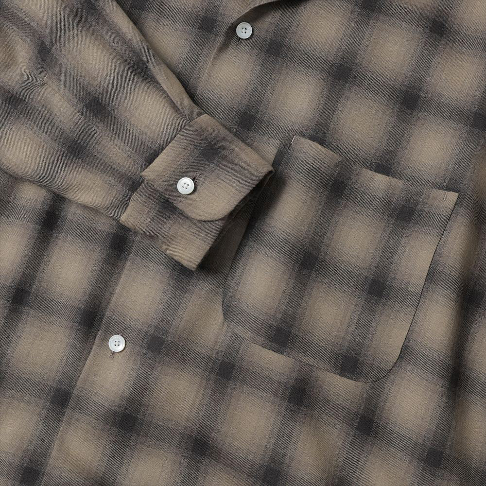 Wool Ombre Open Collared Shirt