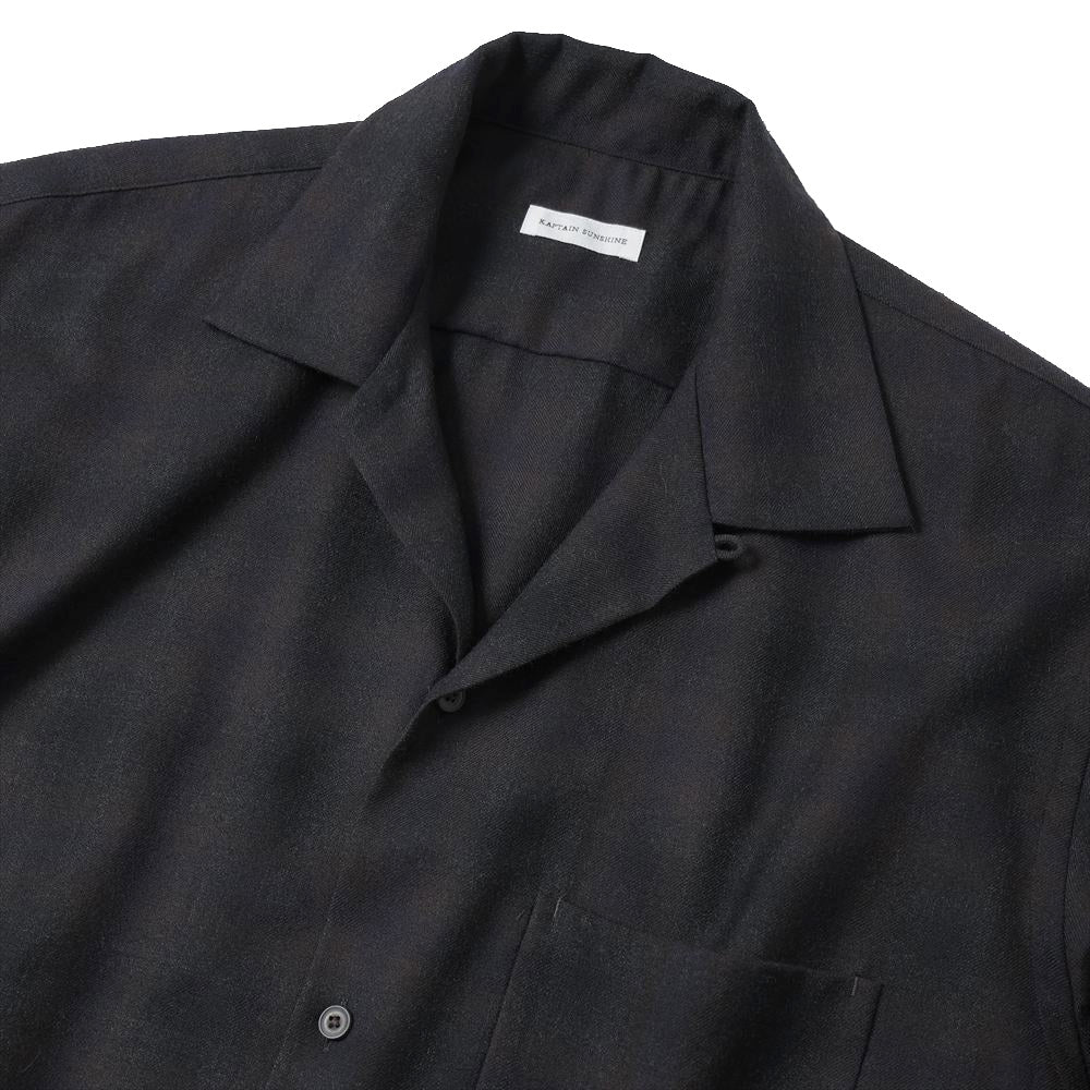 Wool Ombre Open Collared Shirt
