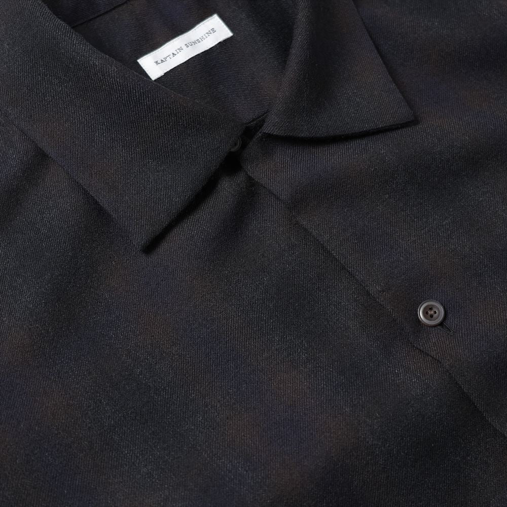 Wool Ombre Open Collared Shirt