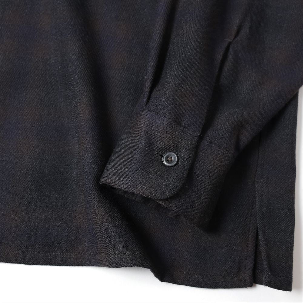 Wool Ombre Open Collared Shirt