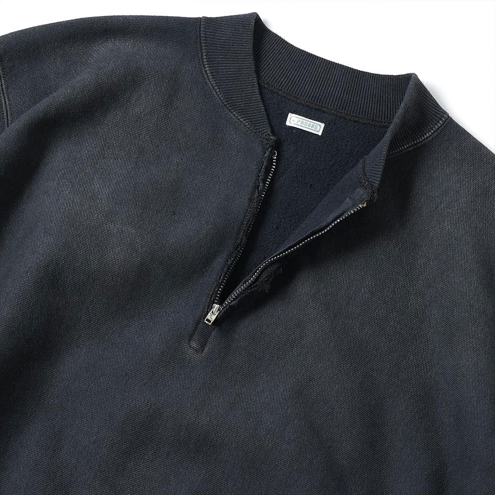 Vintage Half Zip Rib Collar Sweatshirt