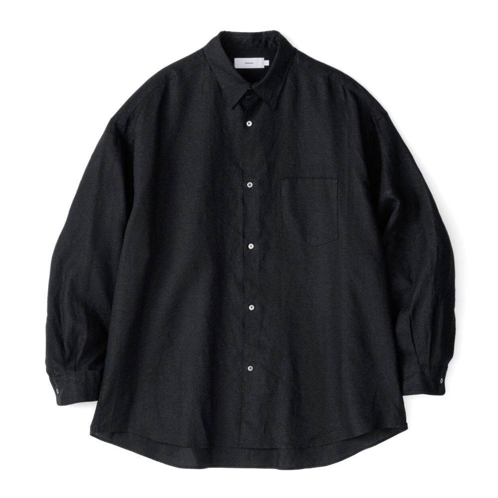 Linen L/S Oversized Regular Collar Shirt