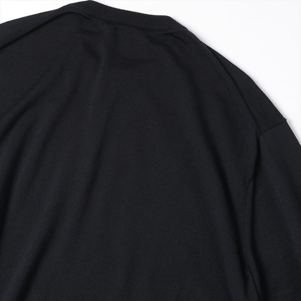 Wool Knit Henley Neck Sweater