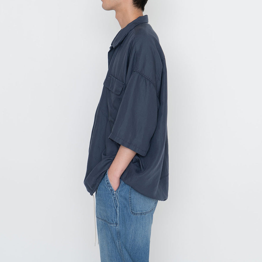 Open Collar Cupra Hemp S/S Shirt