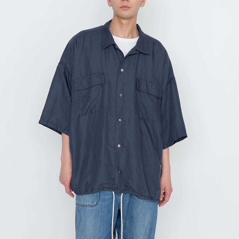 Open Collar Cupra Hemp S/S Shirt