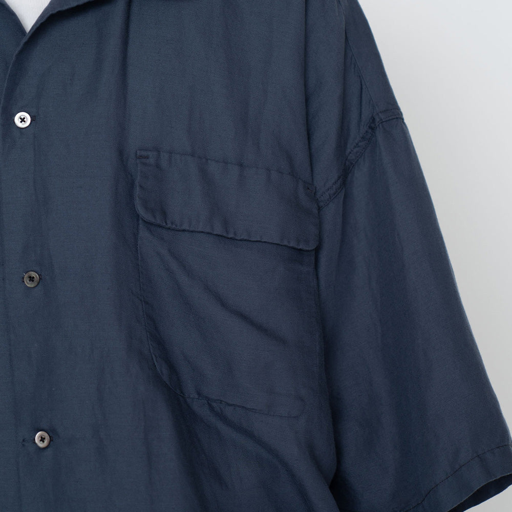 Open Collar Cupra Hemp S/S Shirt