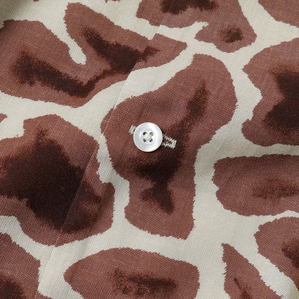 ORIGINAL PRINTED OPEN COLLAR SHIRTS (Giraffe) Long-sleeve