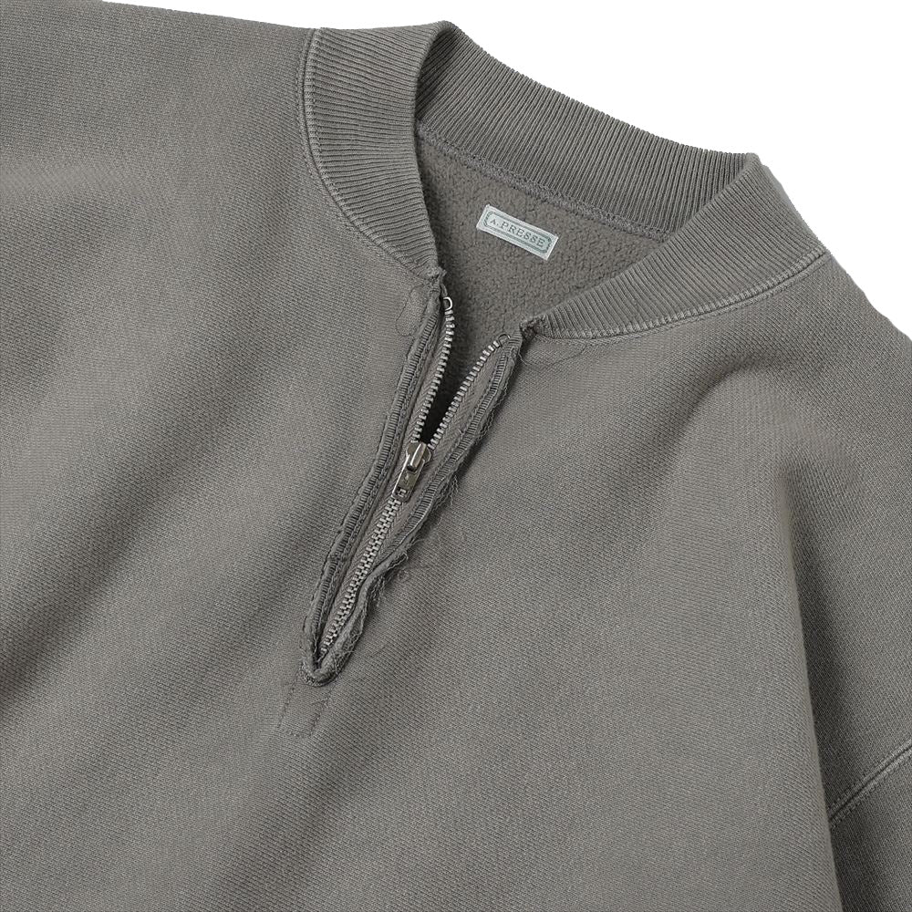 Vintage Half Zip Rib Collar Sweatshirt