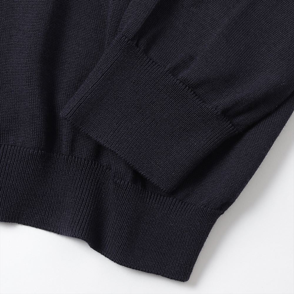Wool Knit Henley Neck Sweater