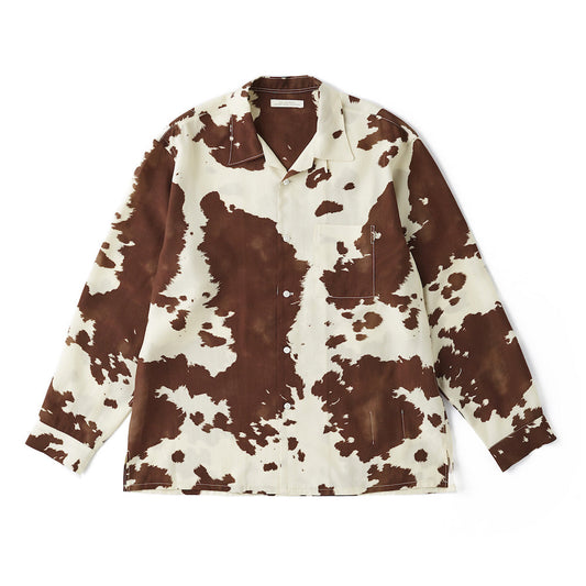 ORIGINAL PRINTED OPEN COLLAR SHIRTS (COW) Long-sleeve