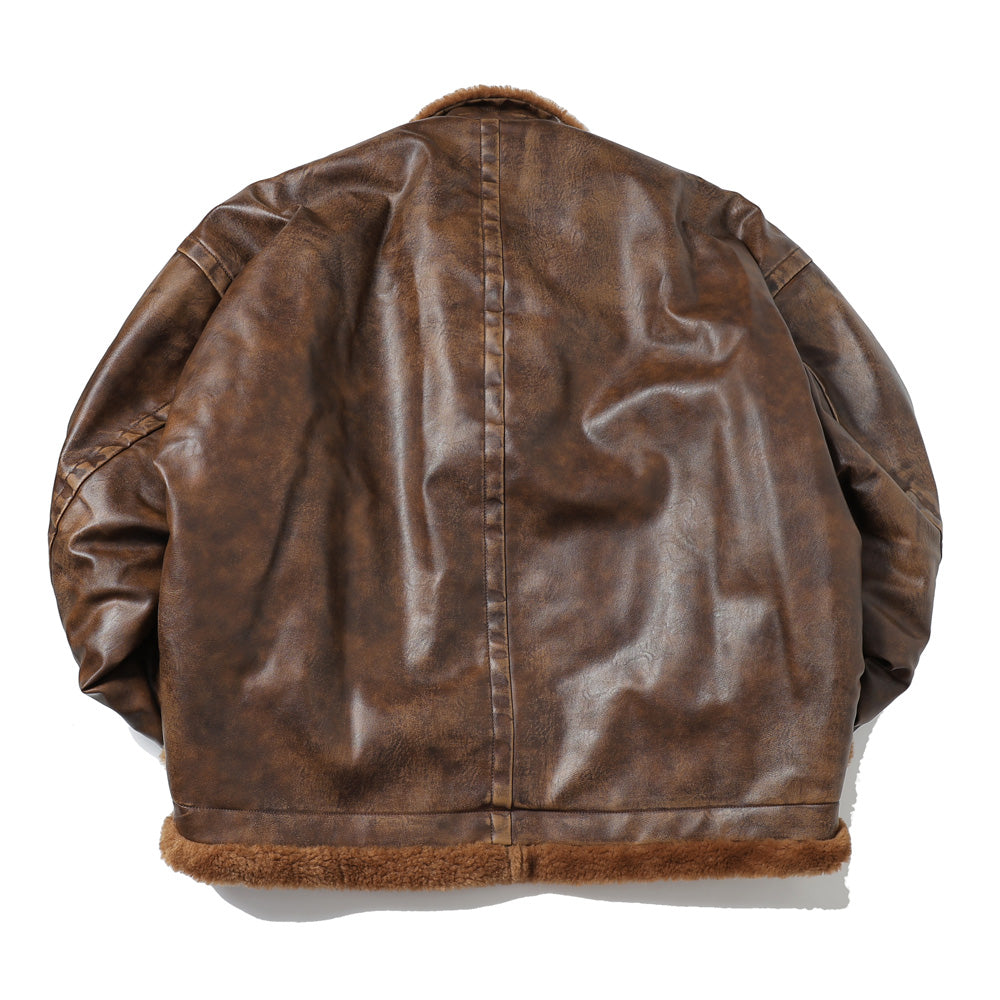 VEGAN BOA LEATHER JACKET