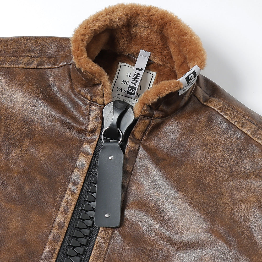 VEGAN BOA LEATHER JACKET