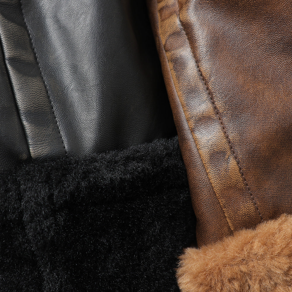 VEGAN BOA LEATHER JACKET