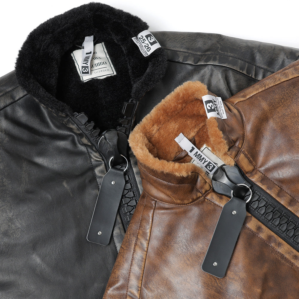 VEGAN BOA LEATHER JACKET