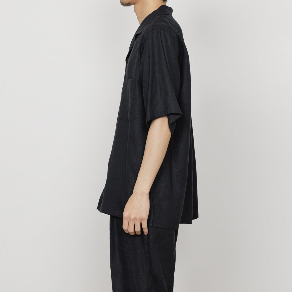 OPEN COLLAR S/S SHIRT HEMP