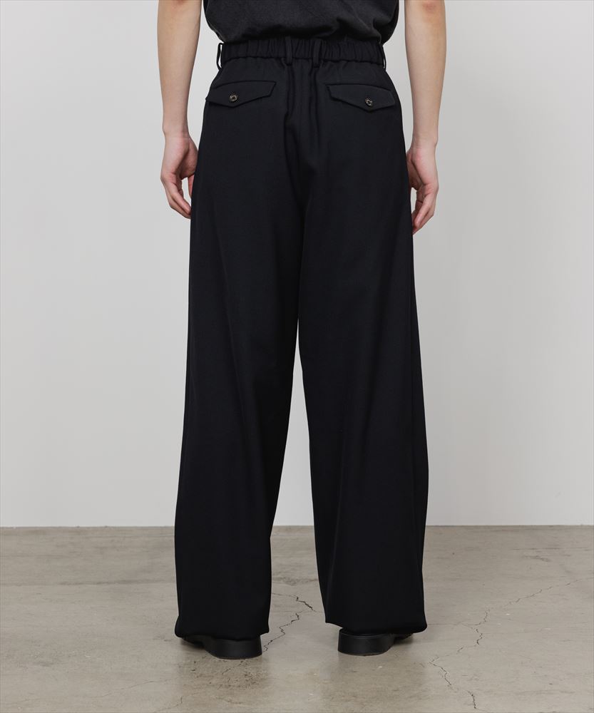 TRIPLE PLEATED WIDE TROUSERS ORGANIC WOOL SURVIVAL CLOTH