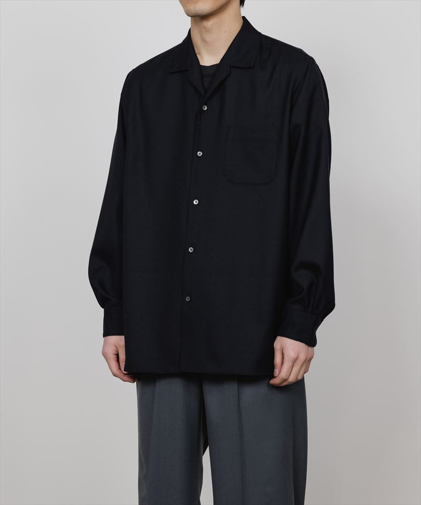 ITALIAN OPEN COLLAR SHIRT ORGANIC WOOL VIYELLA