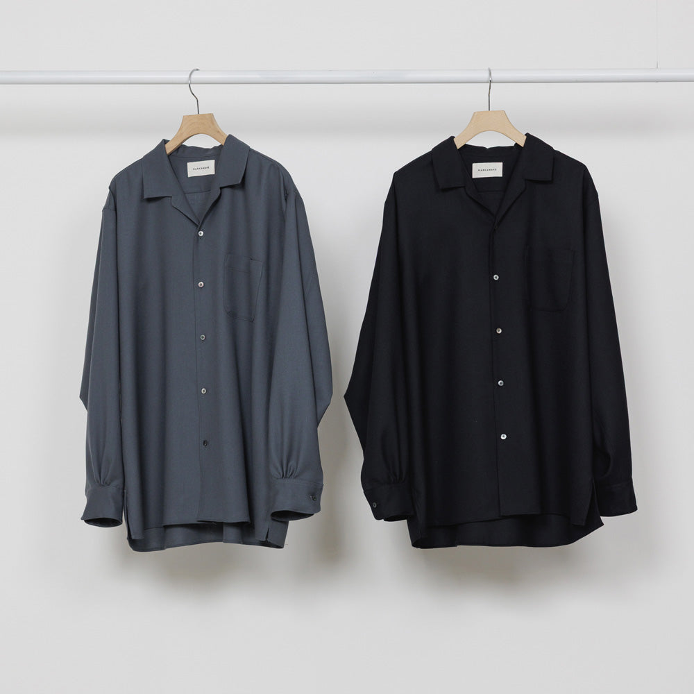 ITALIAN OPEN COLLAR SHIRT ORGANIC WOOL VIYELLA