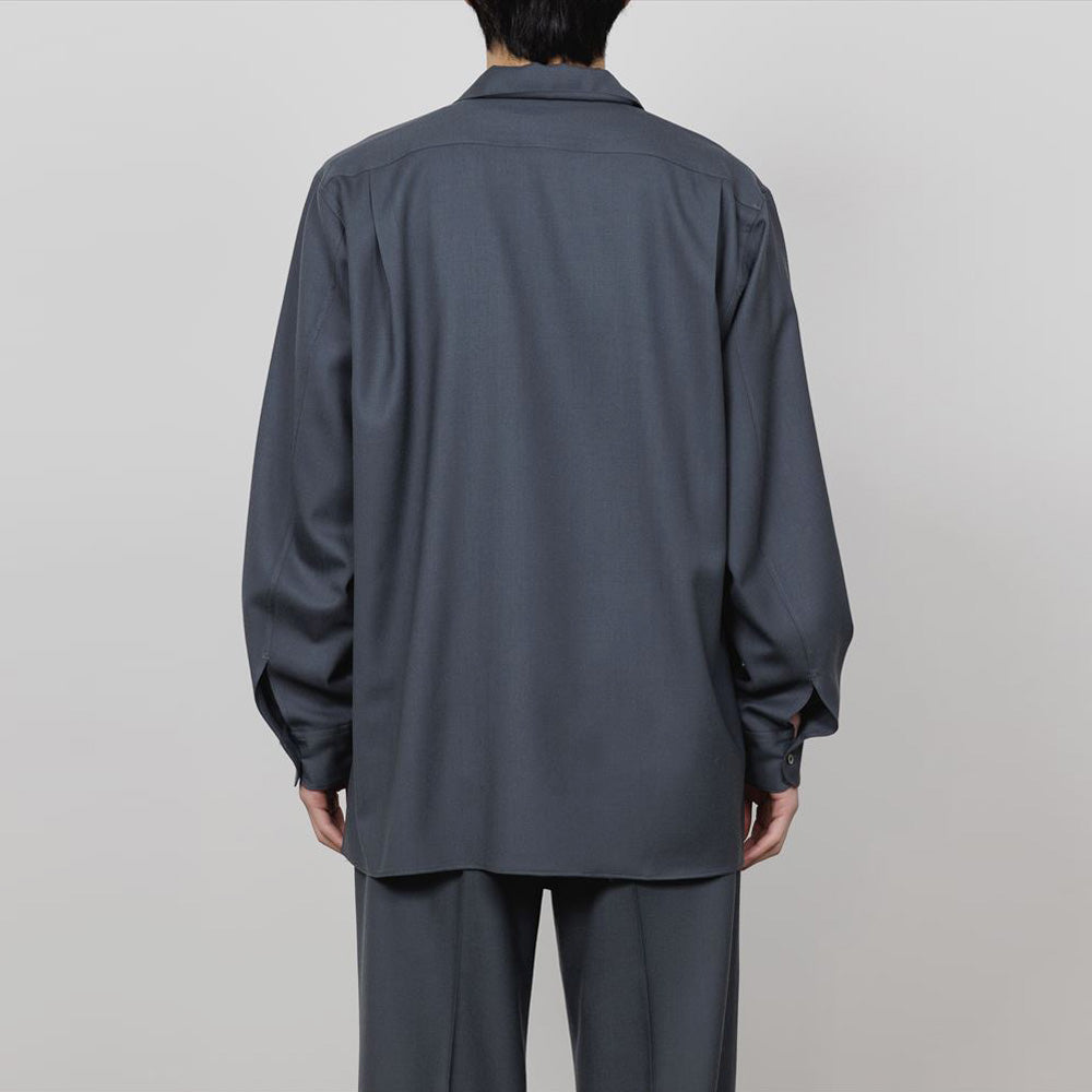 ITALIAN OPEN COLLAR SHIRT ORGANIC WOOL VIYELLA