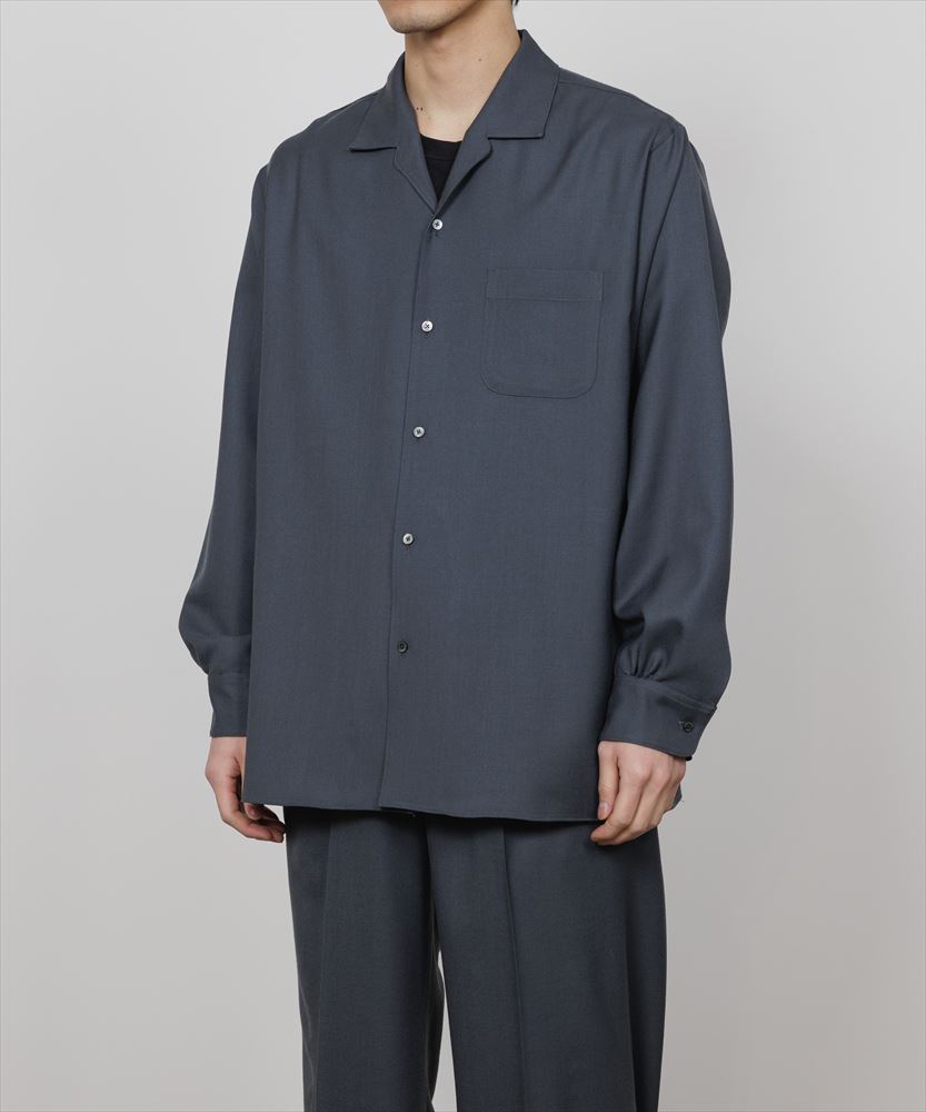 ITALIAN OPEN COLLAR SHIRT ORGANIC WOOL VIYELLA