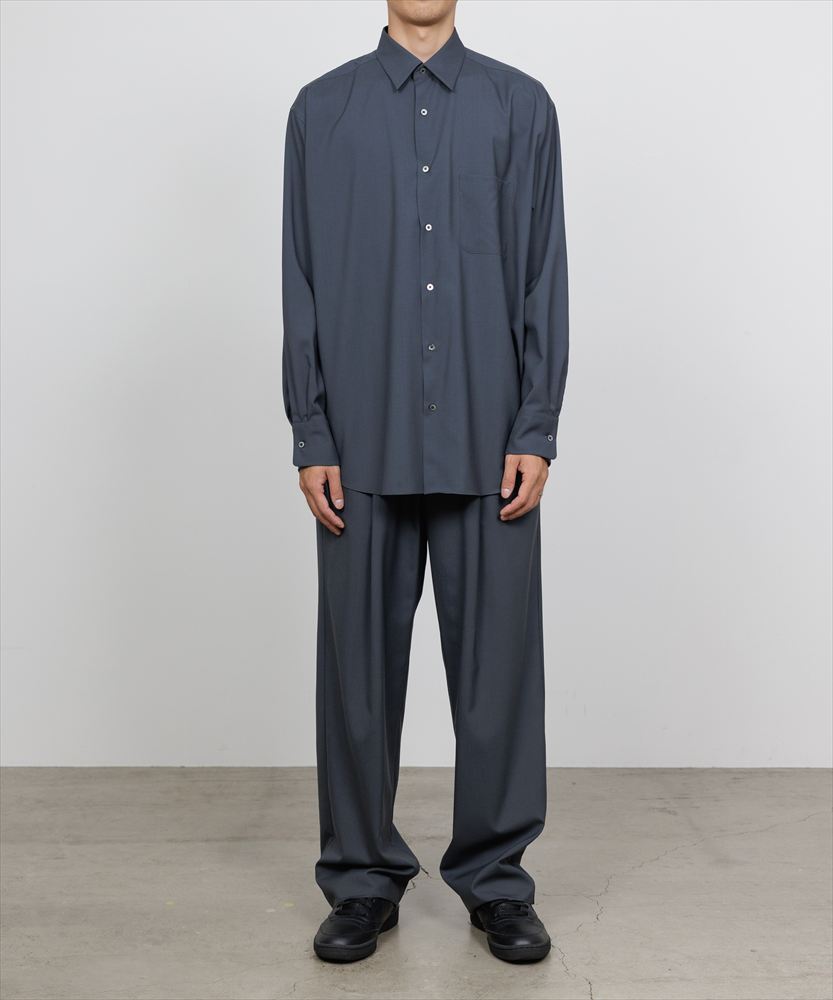 DOUBLE PLEATED EASY TROUSERS ORGANIC WOOL 2/80 TROPICAL