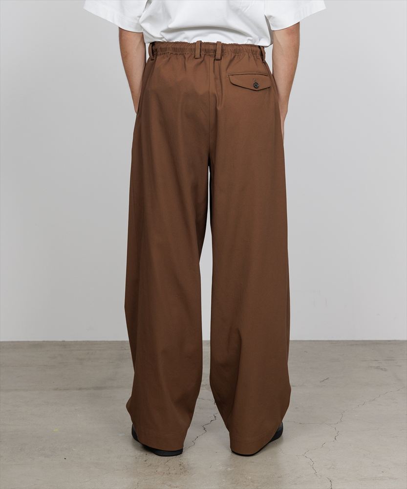 TRIPLE PLEATED EASY TROUSERS ORGANIC COTTON VOILE YARN TWILL